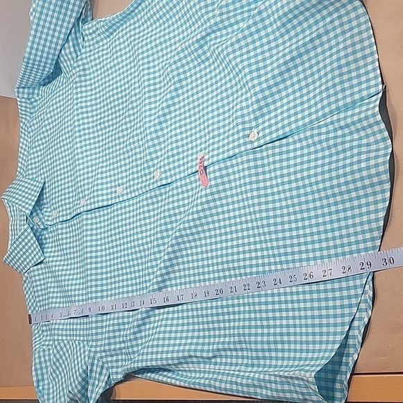 Bloomingdales The Mens Store Button Down Shirt Turquoise / White, Size XL - Picture 5 of 8